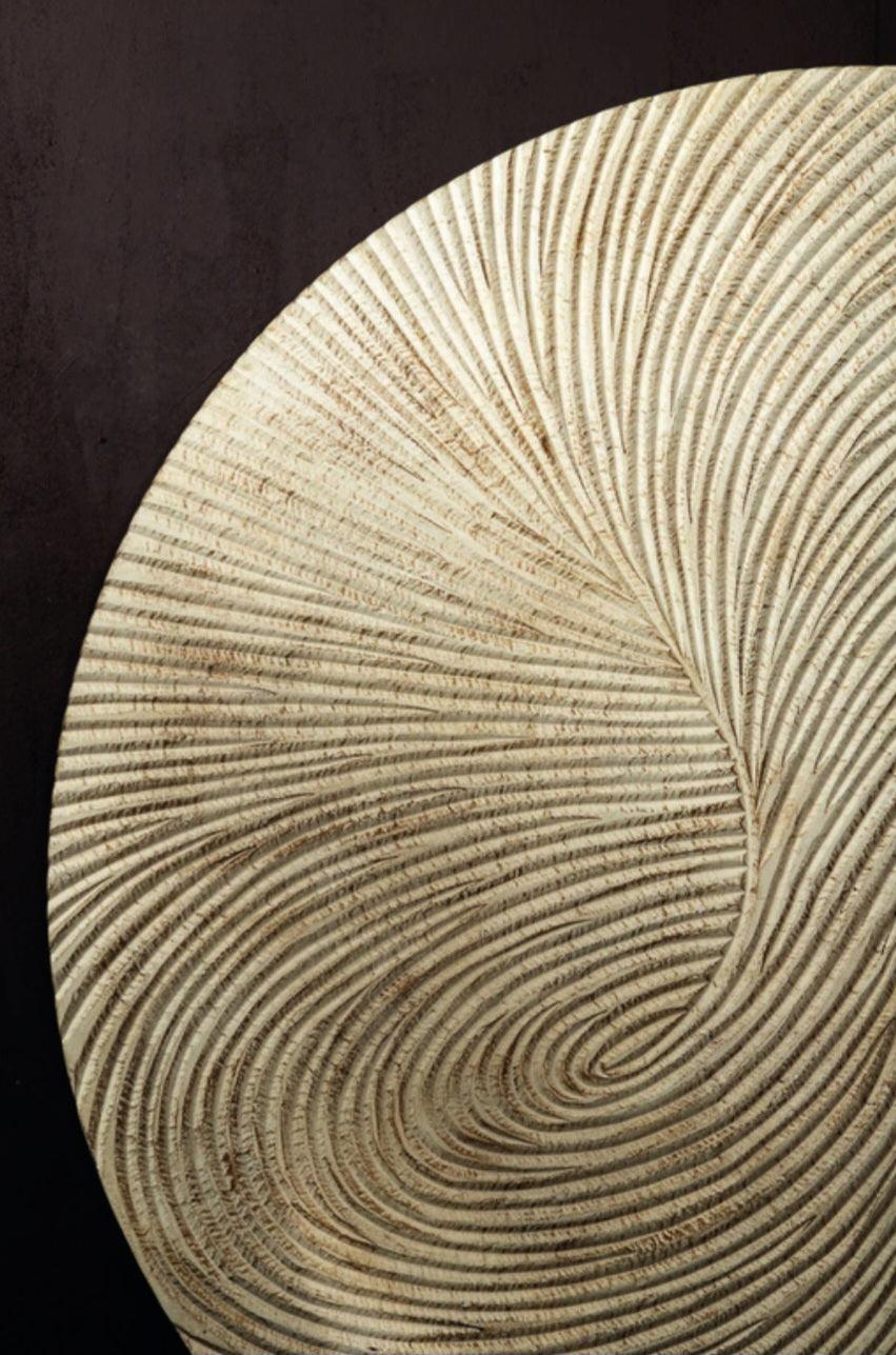 Wandpaneel Wiktor M - Ø120cm - MDF - Wit - PTMD - Wandpaneel - PTMD - livinglovely.nl
