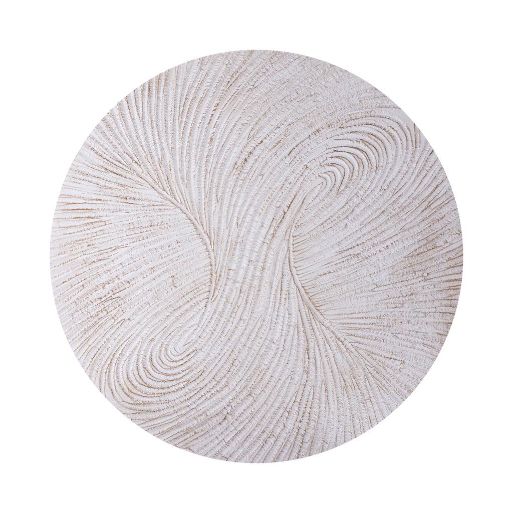 Wandpaneel Wiktor M - Ø120cm - MDF - Wit - PTMD - Wandpaneel - PTMD - livinglovely.nl