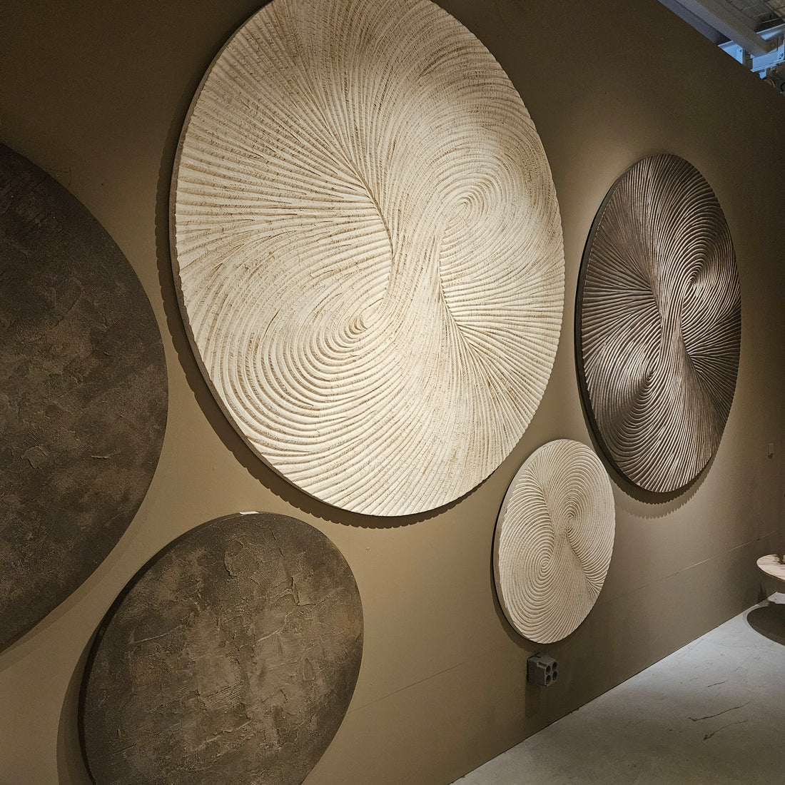 Wandpaneel Wiktor S - Ø90cm - MDF - Bruin PTMD - Wandpaneel - PTMD - livinglovely.nl