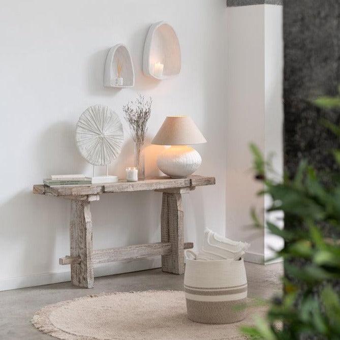 Wandrekken Papier Mache Wit Set van 3 - Wandrek - J-Line - livinglovely.nl