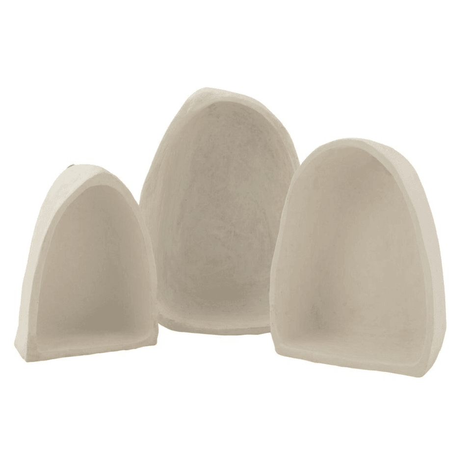 Wandrekken Papier Mache Wit Set van 3 - Wandrek - J-Line - livinglovely.nl