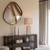 Wandspiegel Abstract Spiegel/Mdf Donkerbruin Large - Spiegel - J-Line - livinglovely.nl