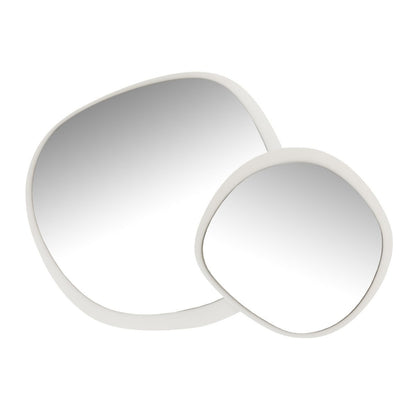 Wandspiegel Metaal/Glas Wit Small 60.5x4.5x58cm - Spiegel - J-Line - livinglovely.nl