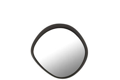 Wandspiegel Rond Metaal/Glas Zwart Small - Spiegel - J-Line - livinglovely.nl