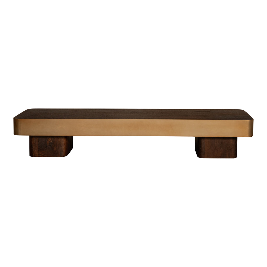 Warren Salontafel Bruin Hout met Goud Metaal PTMD - Salontafel - PTMD - livinglovely.nl