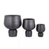 Wayan Bloempotten - Aluminium - Zwart - Set van 3 PTMD - Pot - PTMD - livinglovely.nl