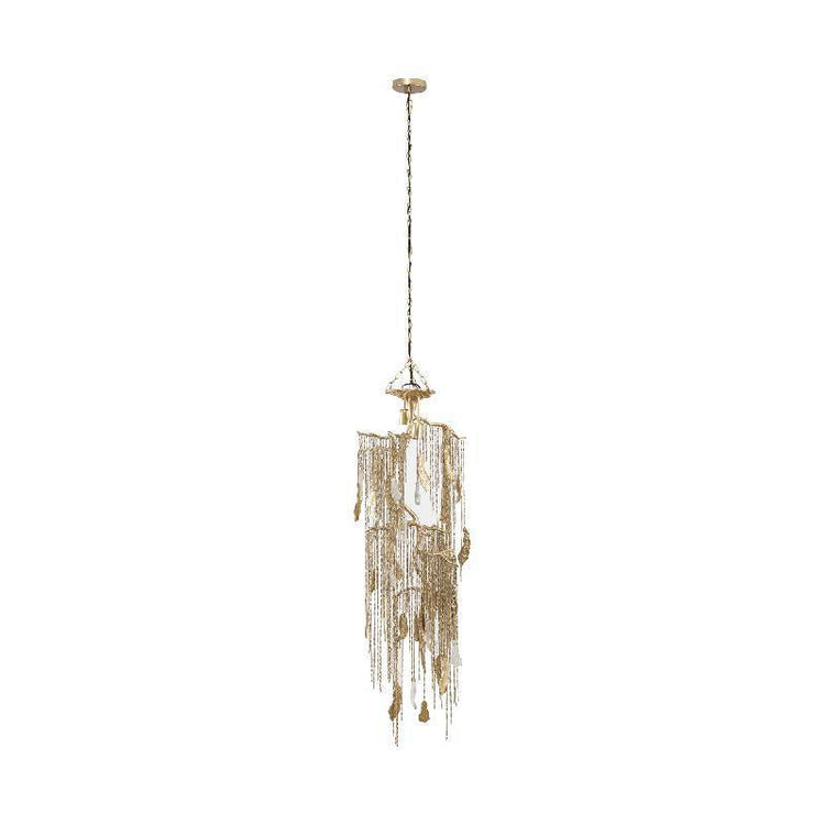 Wilco Brass casted alu hanging lamp chains small PTMD , Hanglamp , PTMD , livinglovely.nl