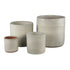 Wilsom Cream Glazed Ceramic Pot Set Of 4 van PTMD, set van vier crème geglazuurde keramieken potten op witte achtergrond