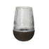 Windlicht Arbre Mangohout Donkerbruin van Pomax, windlicht met een basis van donkerbruin mangohout en geribbeld glas