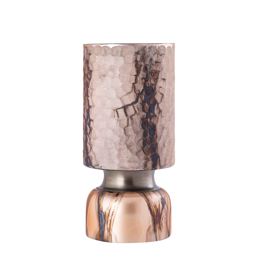 Windlicht Belinsu L - Ø12x25 cm - Glas - Koper PTMD - Windlicht - PTMD - livinglovely.nl