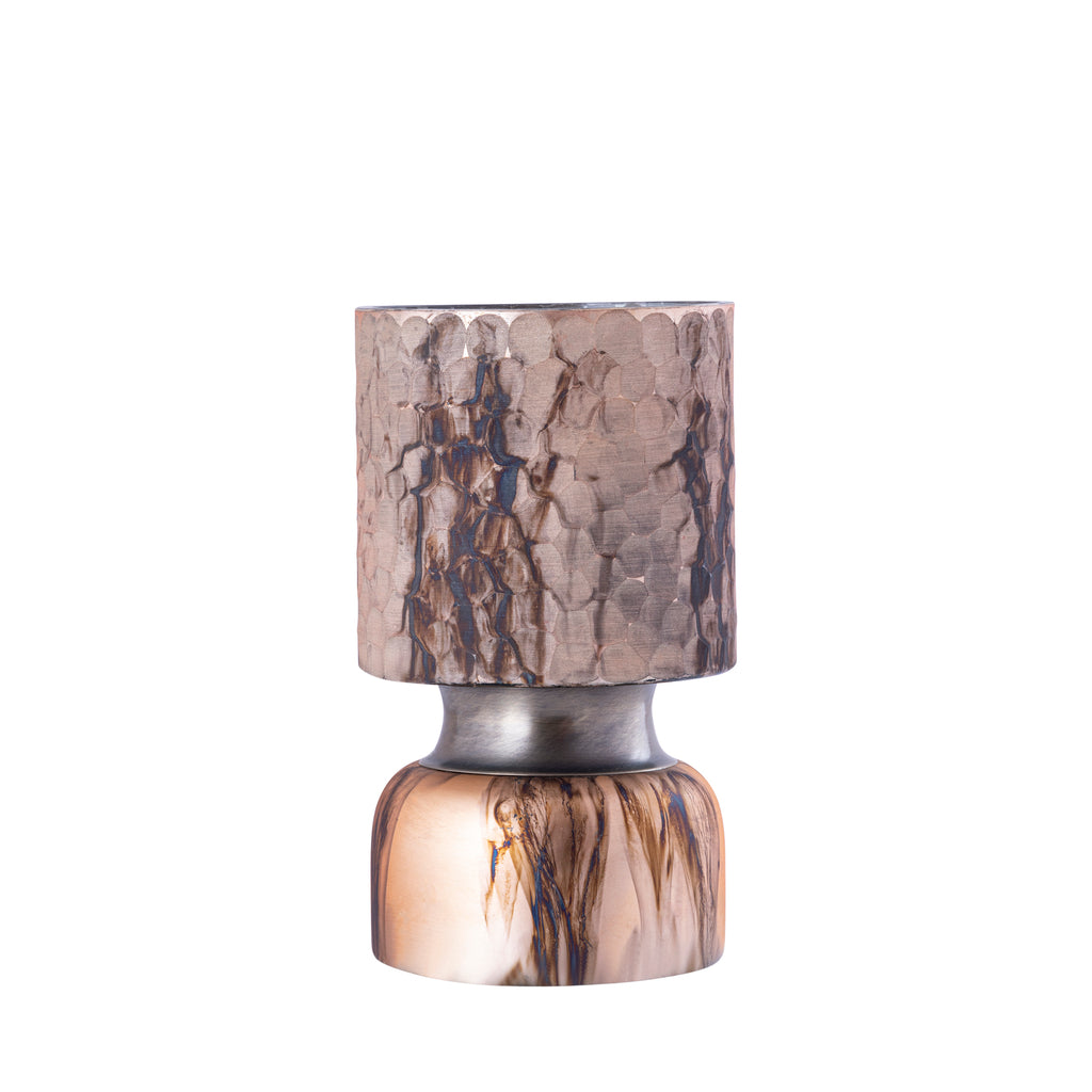 Windlicht Belinsu S- Ø12x20 cm - Glas - Koper PTMD - Windlicht - PTMD - livinglovely.nl