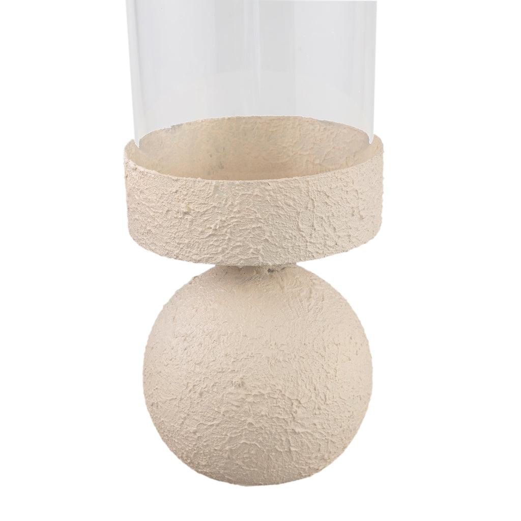 Windlicht Cheska - Ø12x33 cm - Ijzer - Creme PTMD - Windlicht - PTMD - livinglovely.nl