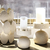Windlicht Cheska - Ø12x33 cm - Ijzer - Creme PTMD - Windlicht - PTMD - livinglovely.nl