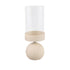 Windlicht Cheska - Ø12x33 cm - Ijzer - Creme PTMD - Windlicht - PTMD - livinglovely.nl