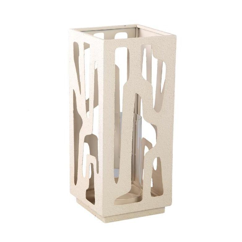 Windlicht Dewey L- Ø18x42,5cm - Ijzer - Creme PTMD - Lantaarn - PTMD - livinglovely.nl