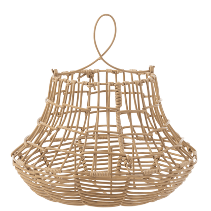 Windlicht Hangend Hoog Rattan Naturel - Buiten-divers - J-Line - livinglovely.nl