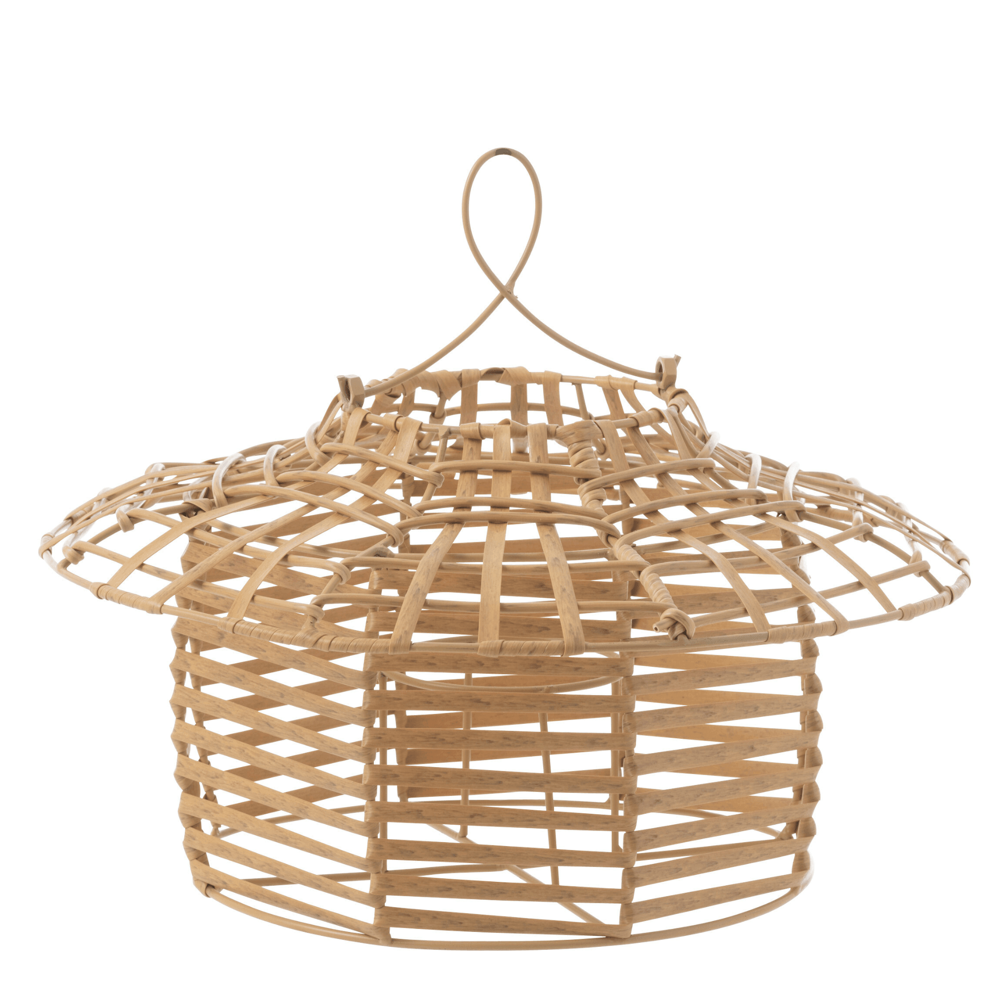 Windlicht Hangend Laag Rattan Naturel - Buiten-divers - J-Line - livinglovely.nl