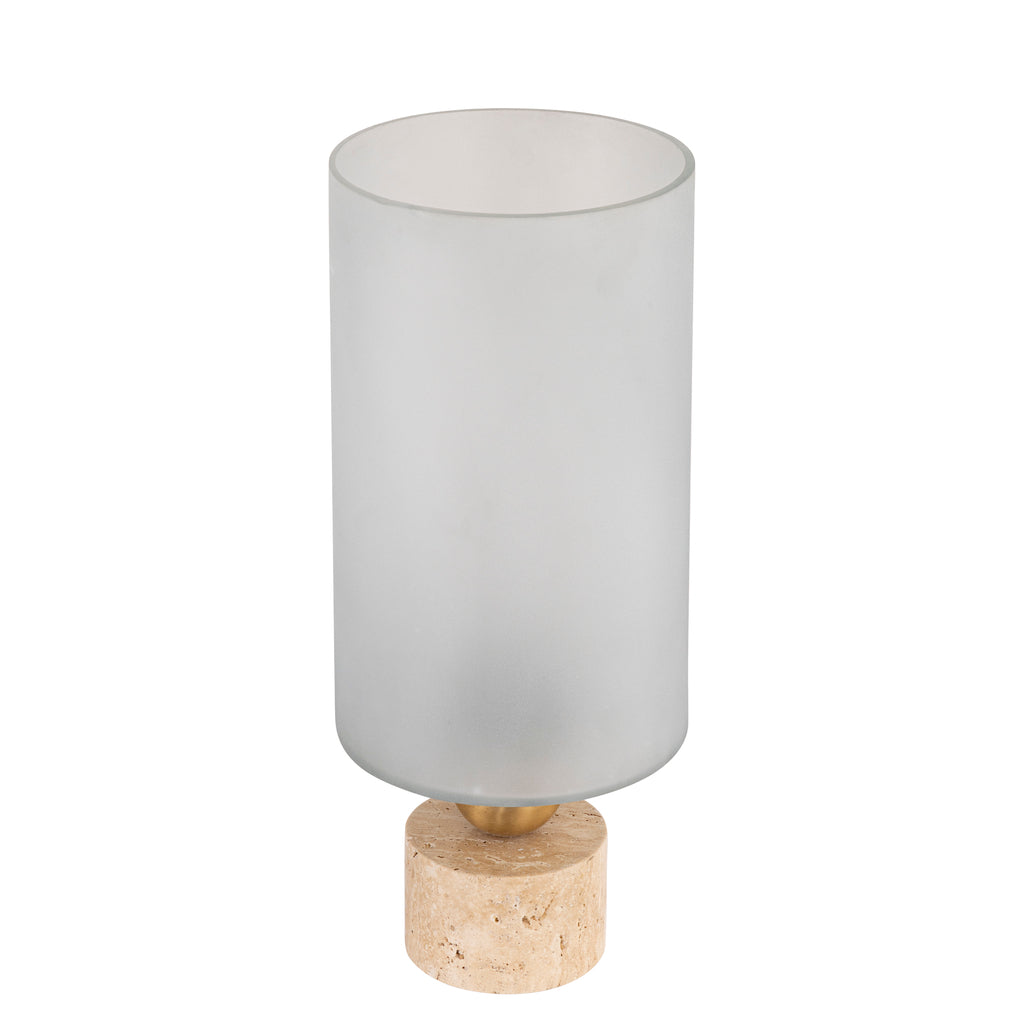 Windlicht Levee L - Ø20x50 cm - Glas - Wit PTMD - Windlicht - PTMD - livinglovely.nl