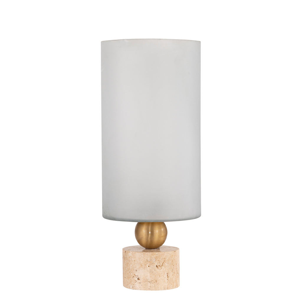 Windlicht Levee L - Ø20x50 cm - Glas - Wit PTMD - Windlicht - PTMD - livinglovely.nl