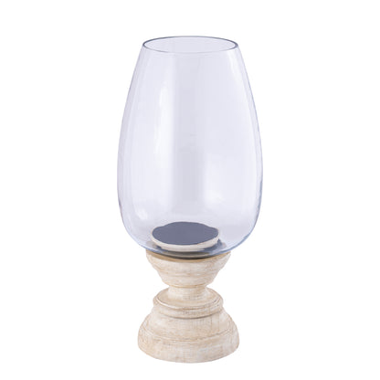 Windlicht Qez Mangohout Crème XL Ø20x44cm PTMD - Windlicht - PTMD - livinglovely.nl