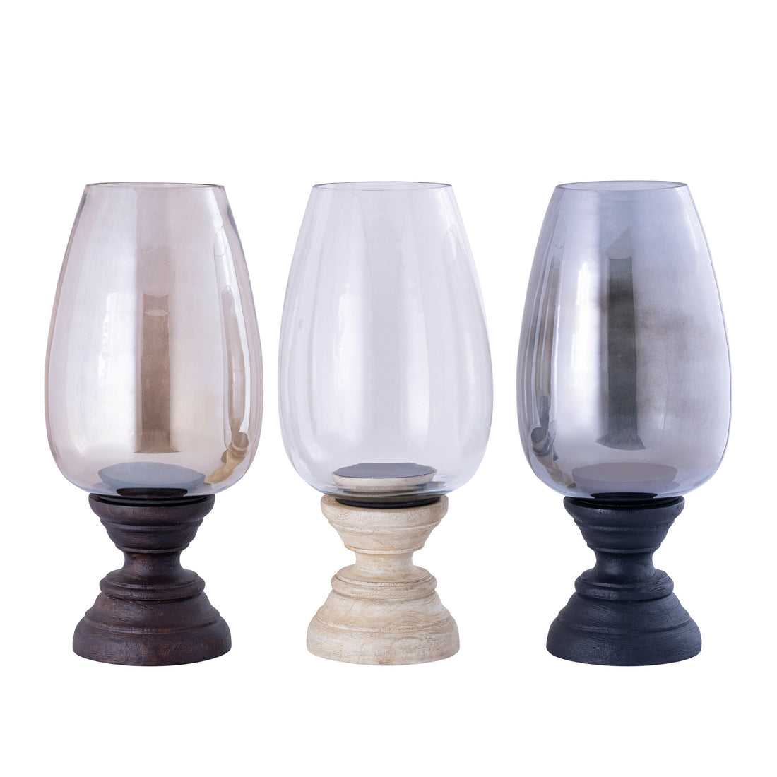 Windlicht Qez Mangohout Zwart XL Ø20x44cm PTMD - Windlicht - PTMD - livinglovely.nl