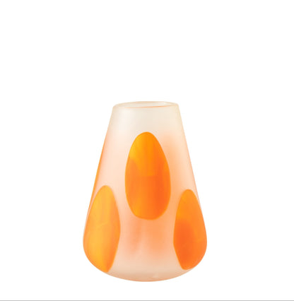 Windlicht Stippen Glas Donkeroranje/Transparant Small J-Line