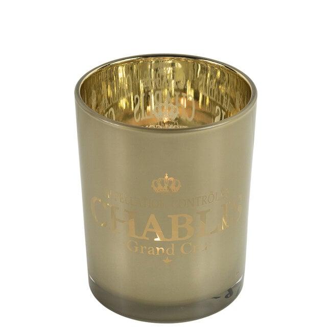 Windlicht Wijn Chablis Taupe Medium 12cm - Windlicht - Mars &amp; More - livinglovely.nl