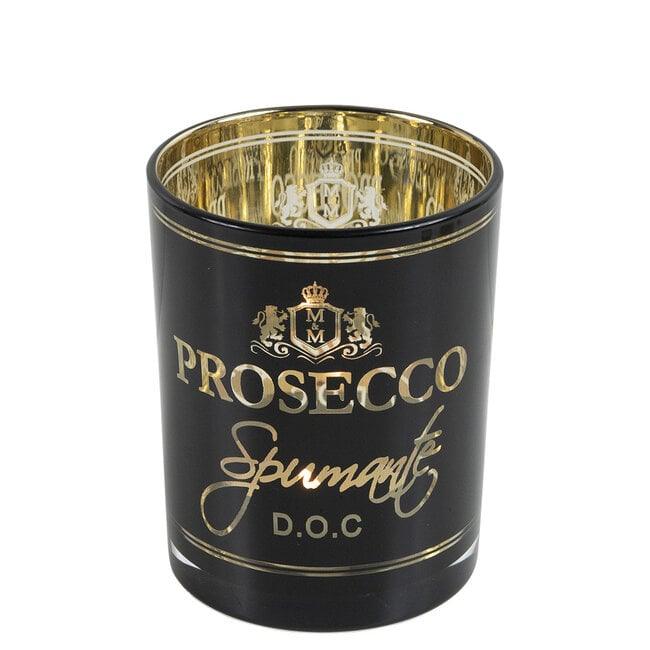 Windlicht Wijn Prosecco Zwart Medium 12cm - Windlicht - Mars &amp; More - livinglovely.nl