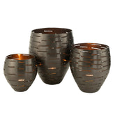 Windlichten Metaal Zwart Set van 3 - Kandelaar - J-Line - livinglovely.nl