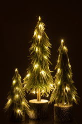 Xmas Tree A +Led Plastic Snow Green Large - - J-Line - livinglovely.nl