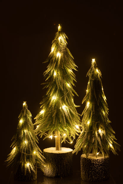 Xmas Tree A +Led Plastic Snow Green Large - - J-Line - livinglovely.nl