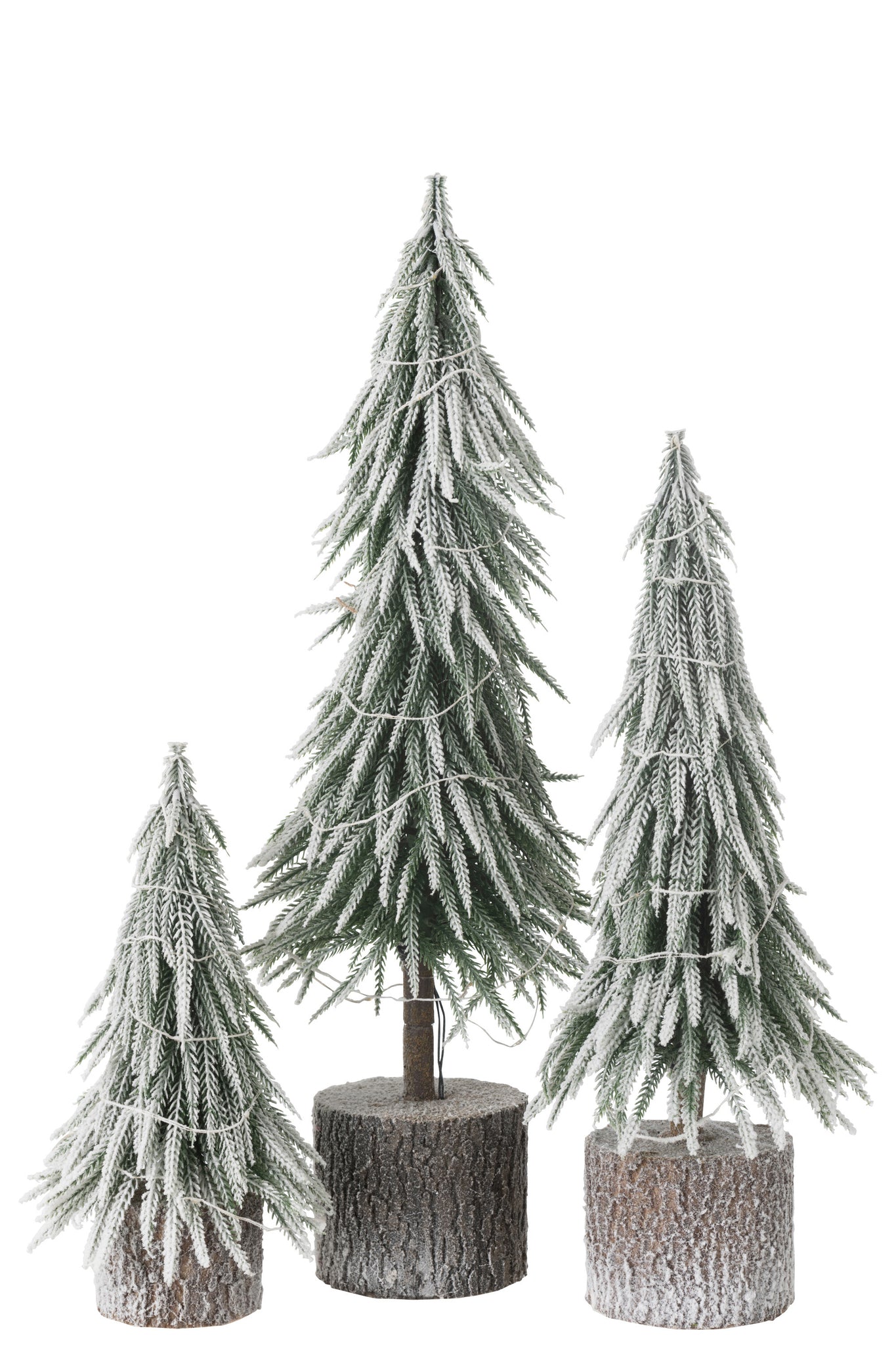 Xmas Tree A +Led Plastic Snow Green Large - - J-Line - livinglovely.nl