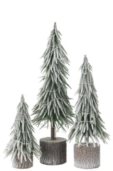 Xmas Tree A +Led Plastic Snow Green Large - - J-Line - livinglovely.nl