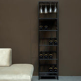 Zalig Wijnrek - 46x35x179cm - Ijzer - Zwart PTMD - Wijnrek - PTMD - livinglovely.nl