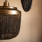 Zelivo Gold iron hanging lamp deco chains round L PTMD , Hanglamp , PTMD , livinglovely.nl