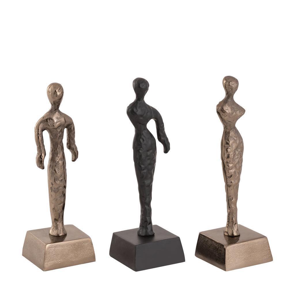 Zhaell Black casted alu statue ladies Set van 3 PTMD - Beeld - PTMD - livinglovely.nl