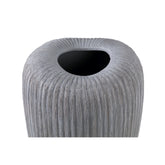 Zinet Grey Round Ceramic Pot With Lines L (set of 2) - - PTMD - livinglovely.nl