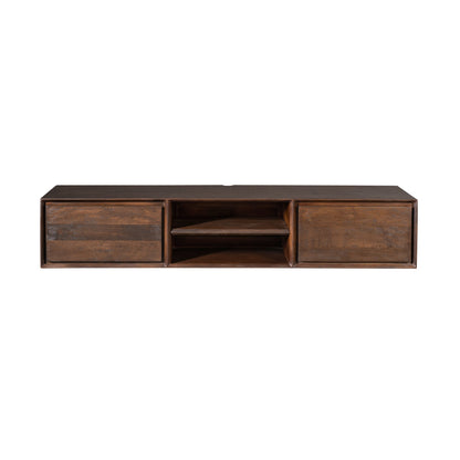 Zwevend TV-meubel Ambiance van Starfurn in bruin mangohout, 160 cm breed