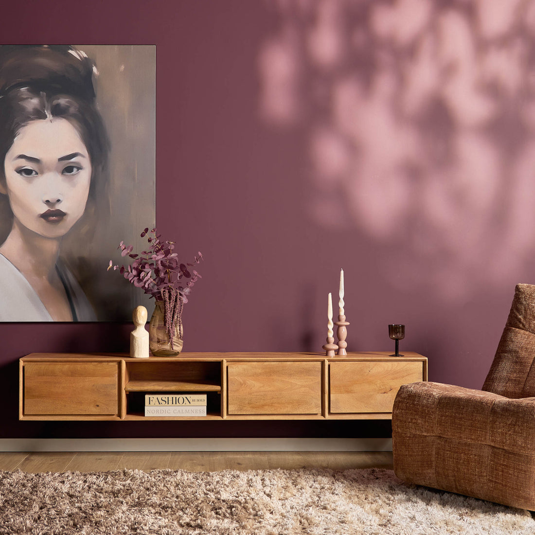 Ambiance TV-meubel van Starfurn, 200 cm breed, zwevend gemonteerd aan de wand