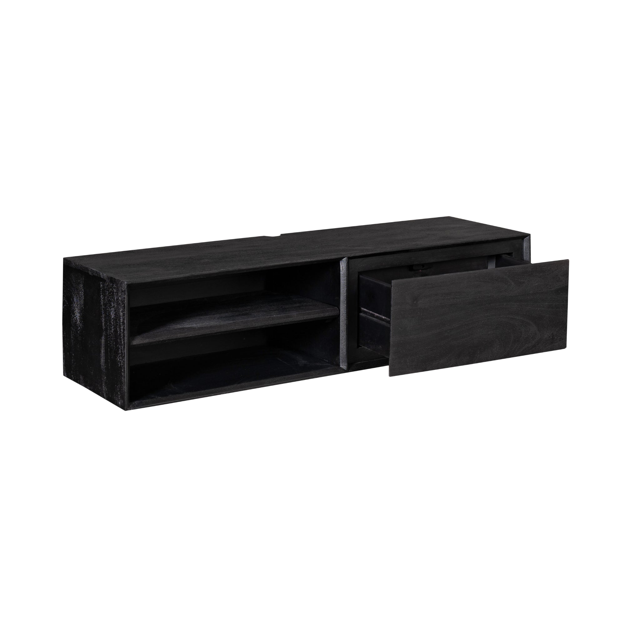 Zwevend TV-meubel Ambiance Zwart van Starfurn, handgemaakt meubel voor wandmontage