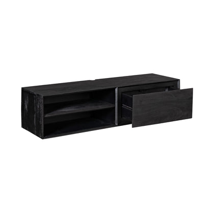 Zwevend TV-meubel Ambiance Zwart van Starfurn, handgemaakt meubel voor wandmontage