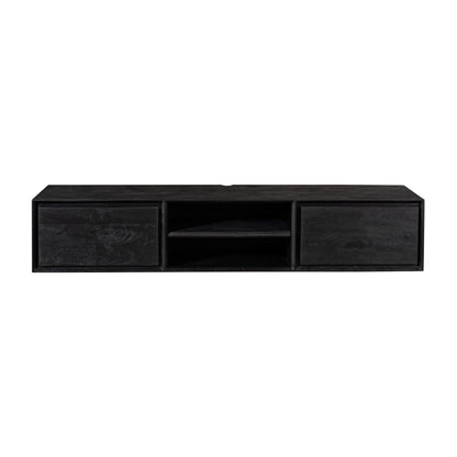 Zwevend TV-meubel Ambiance van Starfurn in zwart mangohout, 160 cm breed