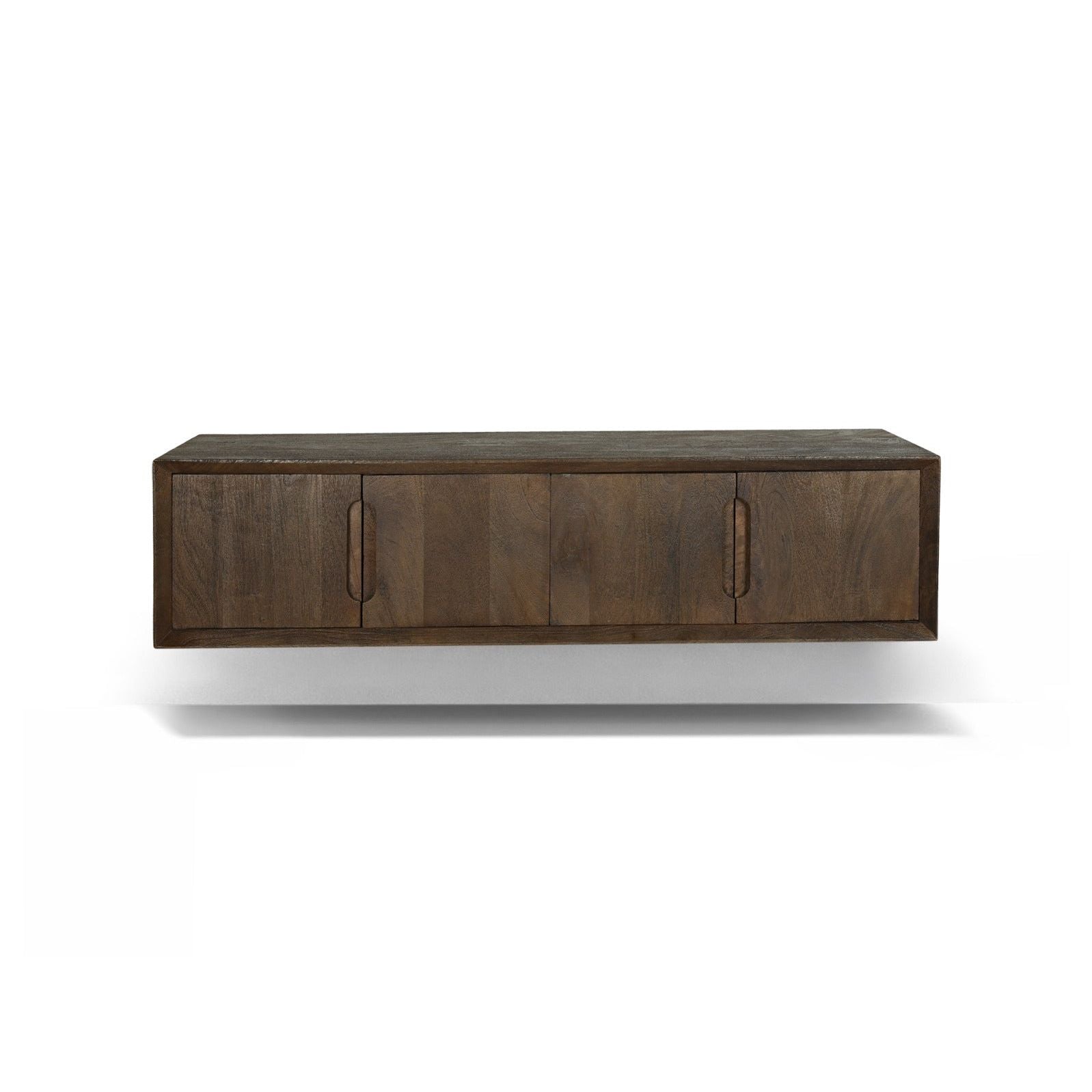 Zwevend TV-meubel Cortez van Livingfurn in mangohout Malta, 140 cm breed