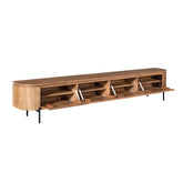 Zwevend TV-meubel Excellent Naturel 200cm van Starfurn met geopende klepdeuren en legplank