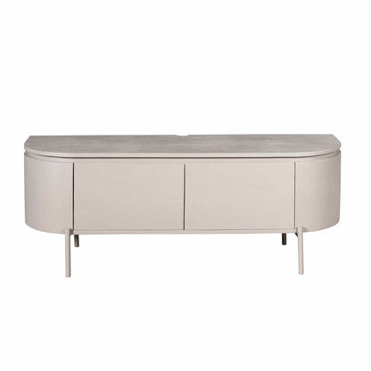 Zwevend TV-meubel Excellent Taupe 120cm van Starfurn op metalen pootjes, vooraanzicht