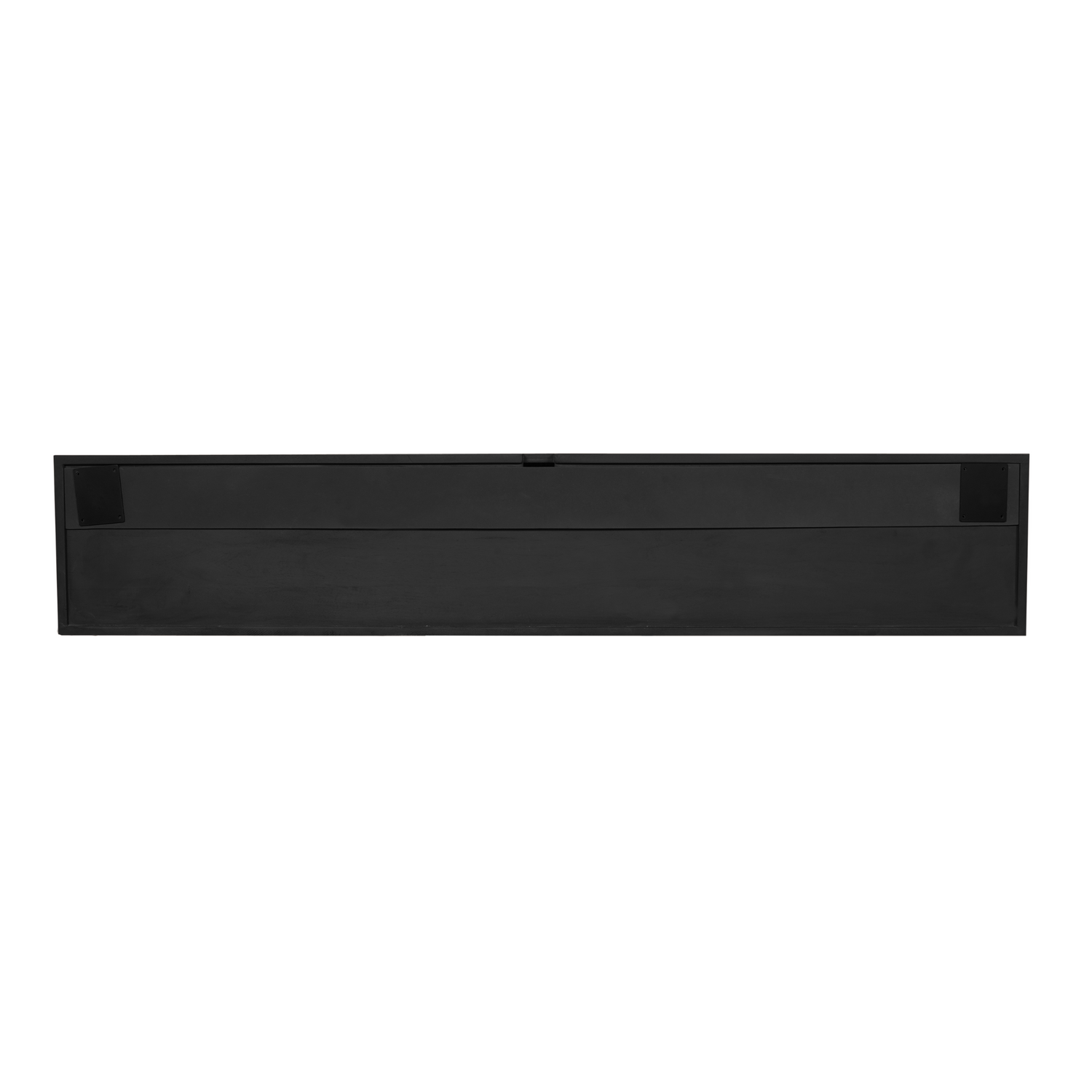 Het Madison tv meubel zwart gestyled met decoratie onder een wandgemonteerde televisie